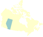 Carte géographique de l'Alberta